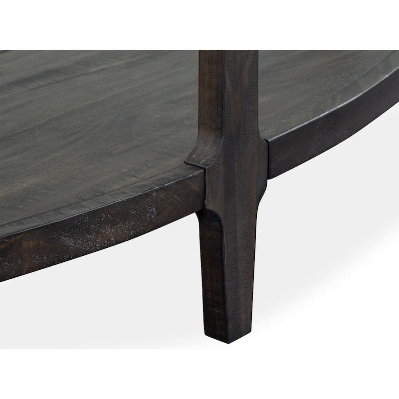 Magnussen Home Boswell Peppercorn Demilune Sofa Table - 55''W x 17''D x 29''H