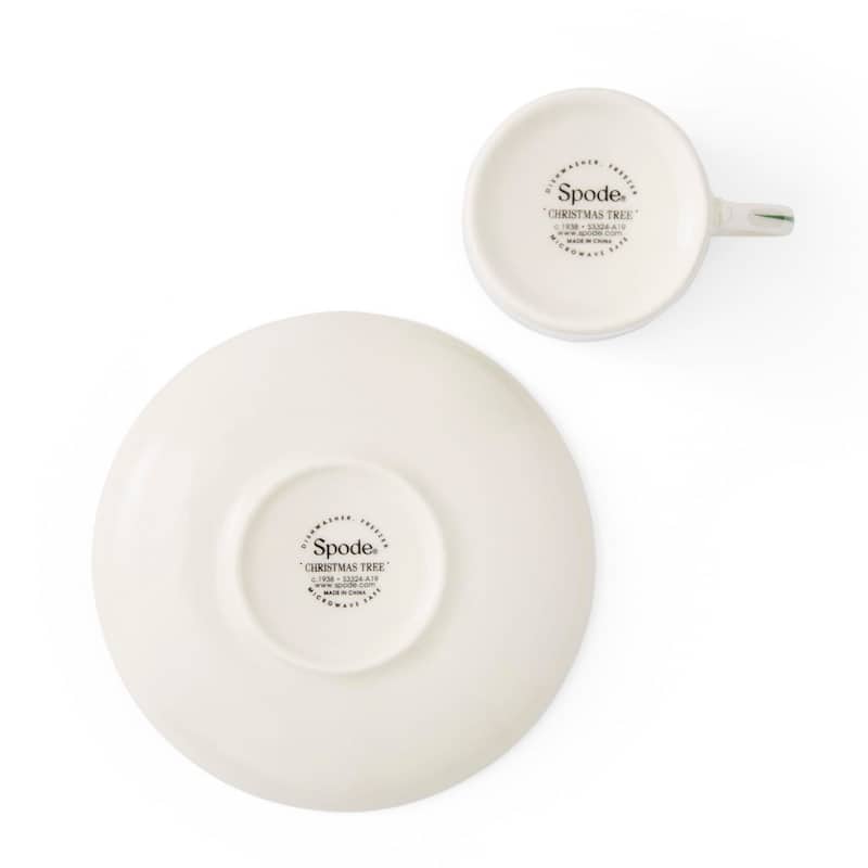 Spode Set of 4 Christmas Tree Espresso Cup and Saucer - 2.25" D x 2.25" H