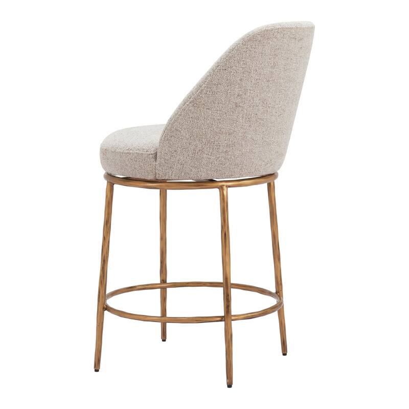 Nordhavn Swivel Counter Stool Beige & Gold