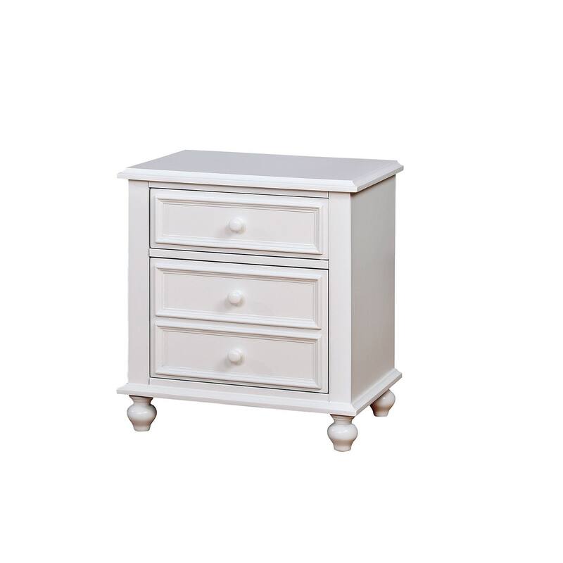 Wooden Night Stand With 2 Drawers, White