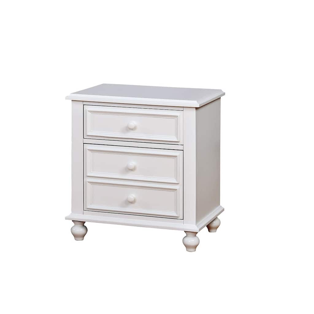 Wooden Night Stand With 2 Drawers, White