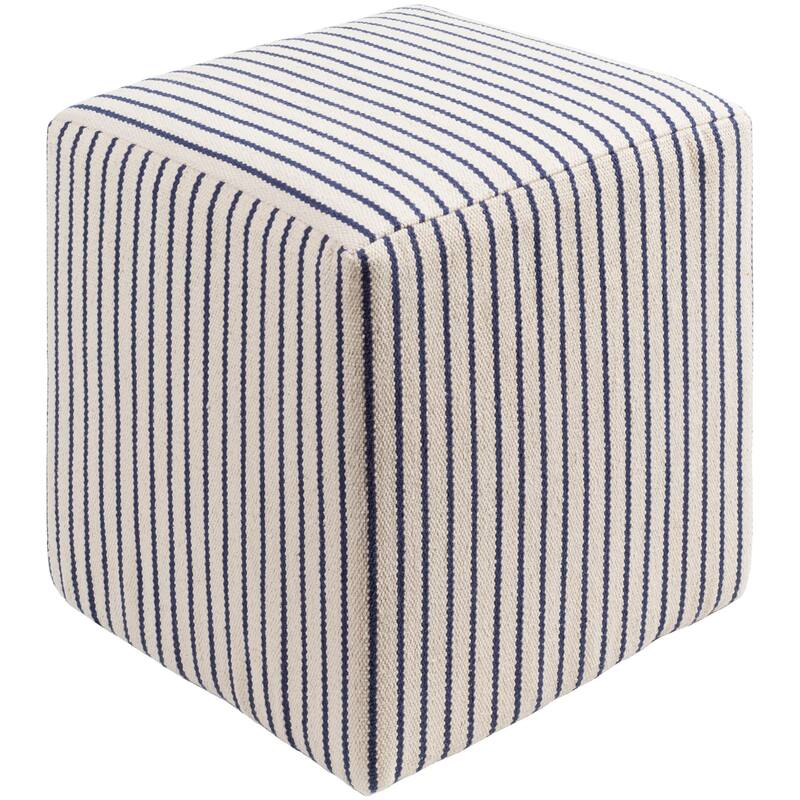 Altavas Transitional Stripe Cream Pouf