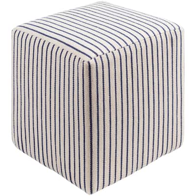 Altavas Transitional Stripe Cream Pouf