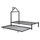 preview thumbnail 43 of 52, Twin Size Metal Platform Bed with trundle, House-Shaped Headboard Design for Kids, Boys and Girls
