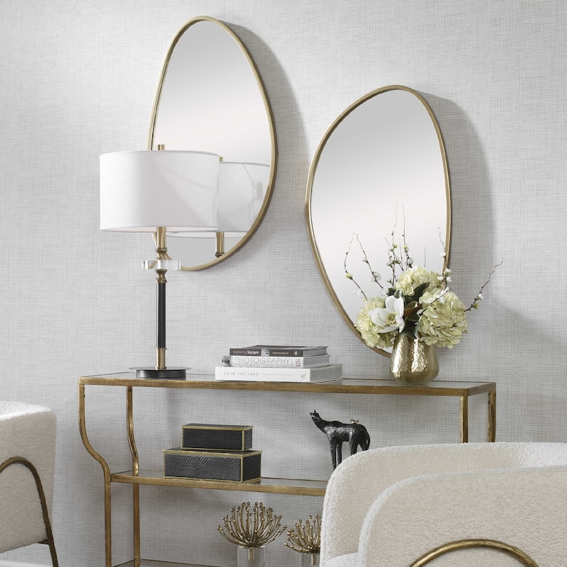 Boomerang Petite Framed Wall Mirror - 36" - Gold