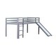 preview thumbnail 37 of 41, Twin Size Low Loft Bed with Slide, Ladder, Safety Guardrails, and Underbed Play and Storage Space for Boys Girls