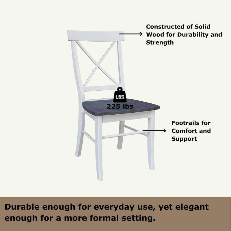 Set of Two X-Back Dining Chairs