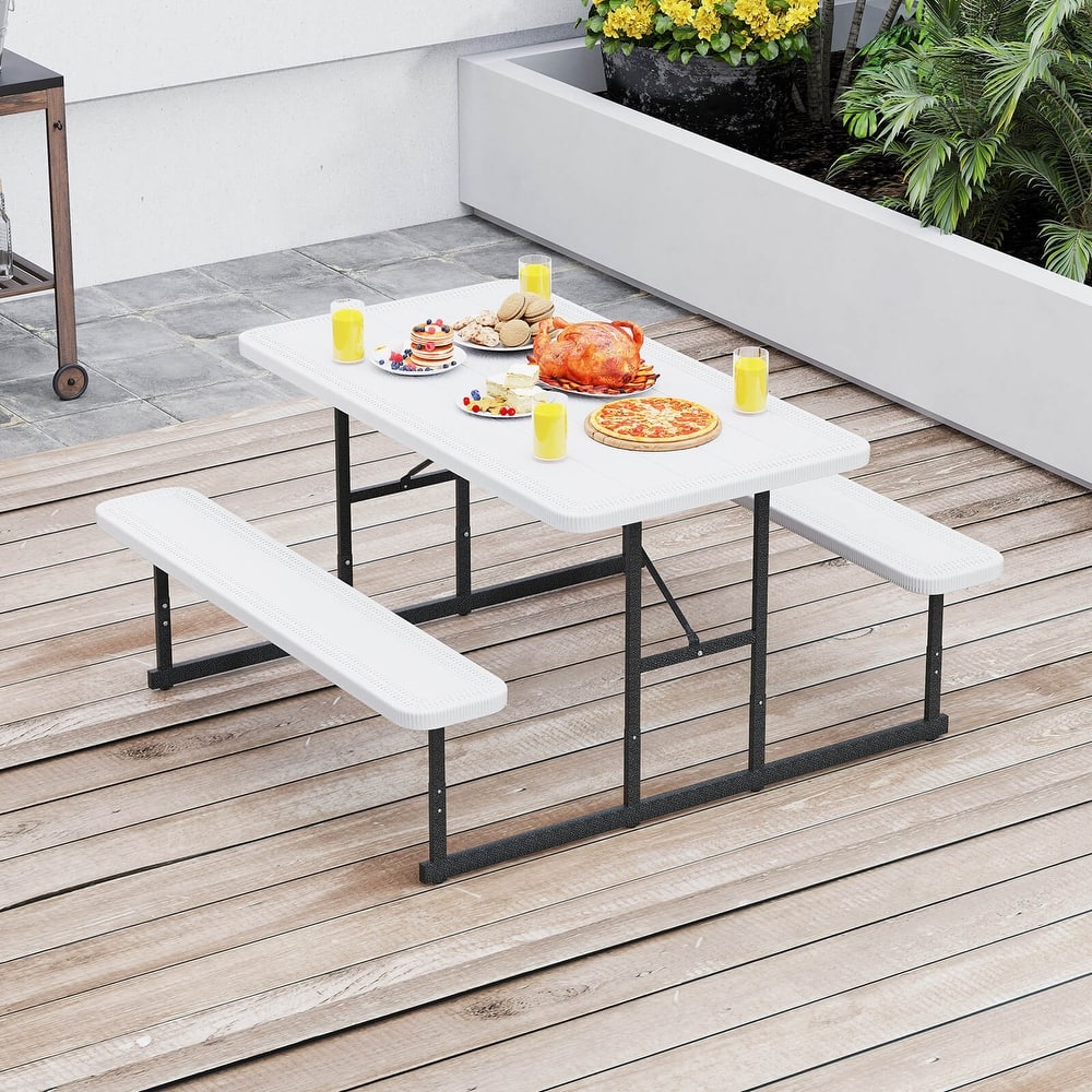 Costway Picnic Table Bench Set for 2-4 People Outdoor Rectangular - See Details