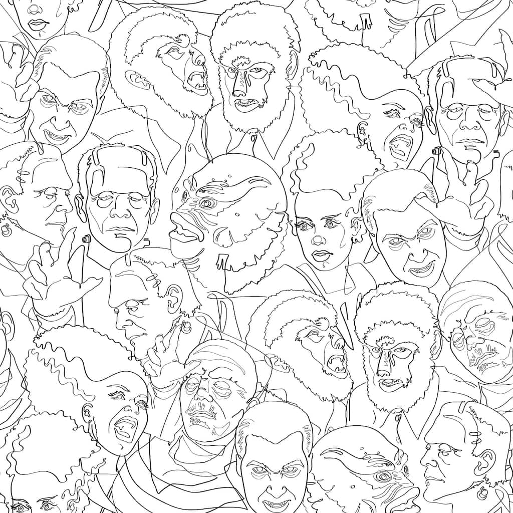 Black Universal Classic Monsters Peel and Stick Wallpaper by RoomMates