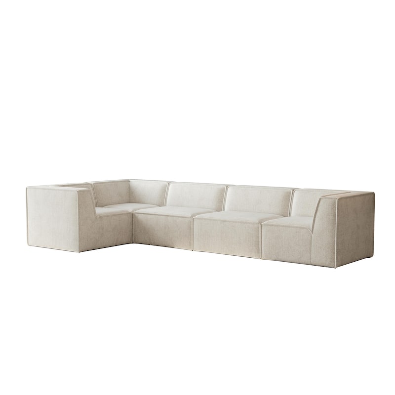 106"x106" Chenille Modular L-Shaped Sectional Sofa with 5-Piece Free Combination, Foam-Filled Cushions & No-Assembly Design