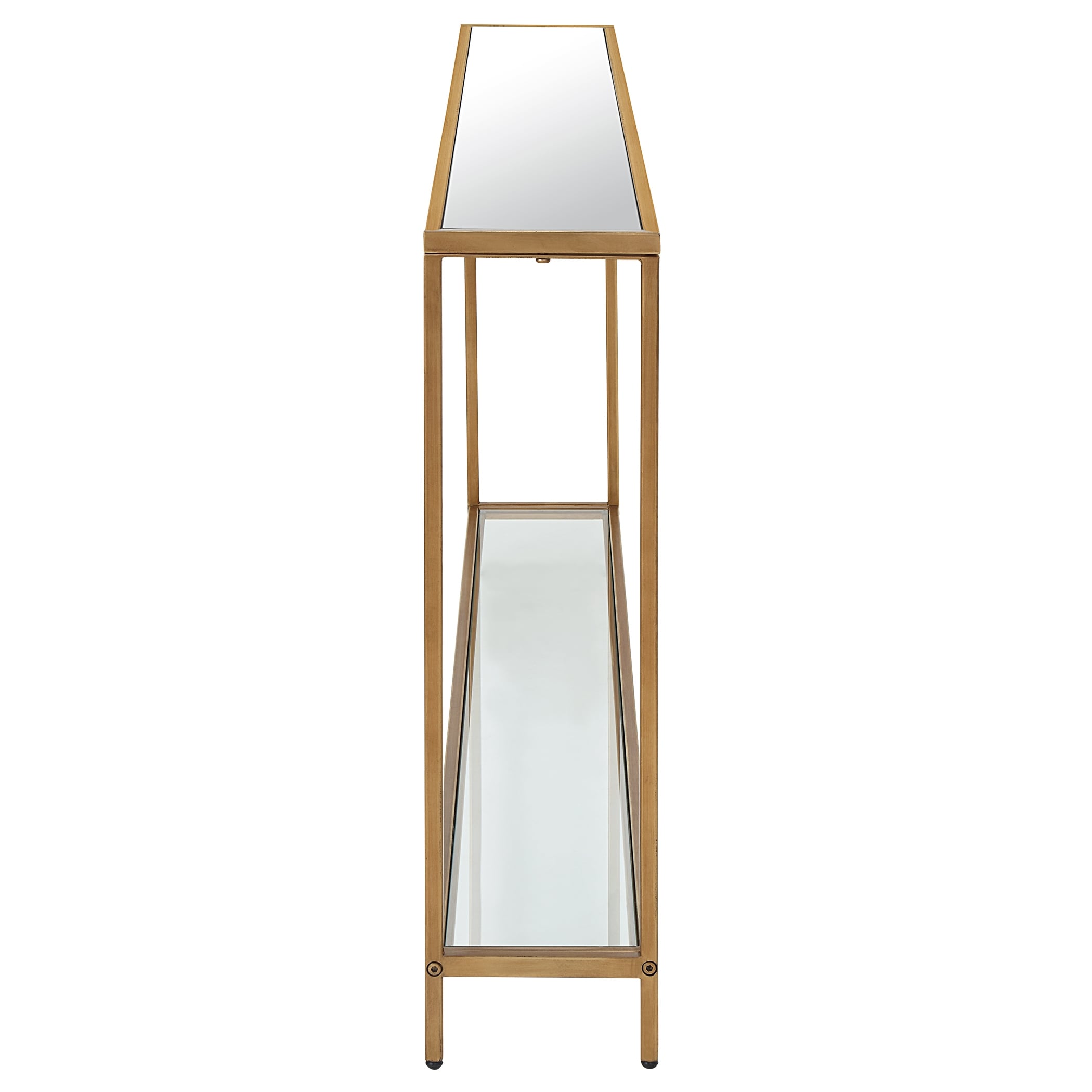 Copper Grove Metal and Tempered Glass Narrow Console Table