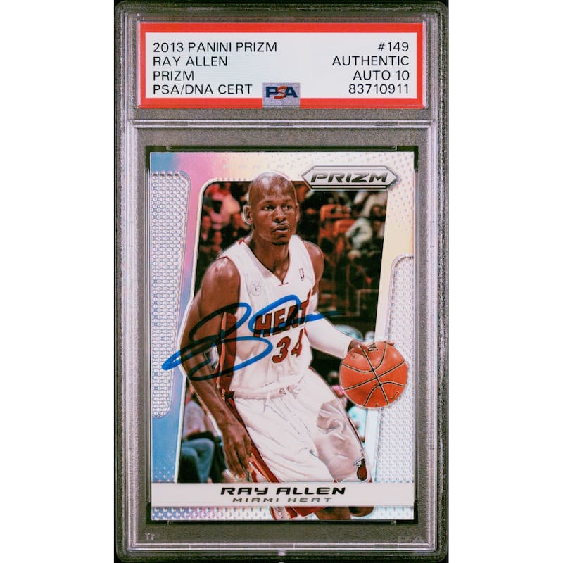 Ray Allen 2013 Panini Silver Prizm Signed Card #149 Auto Graded PSA 10 - 8'6" x 11'6"