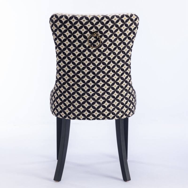 High-end Tufted Solid Wood Contemporary Velvet Upholstered Dining Chair,SET OF 2