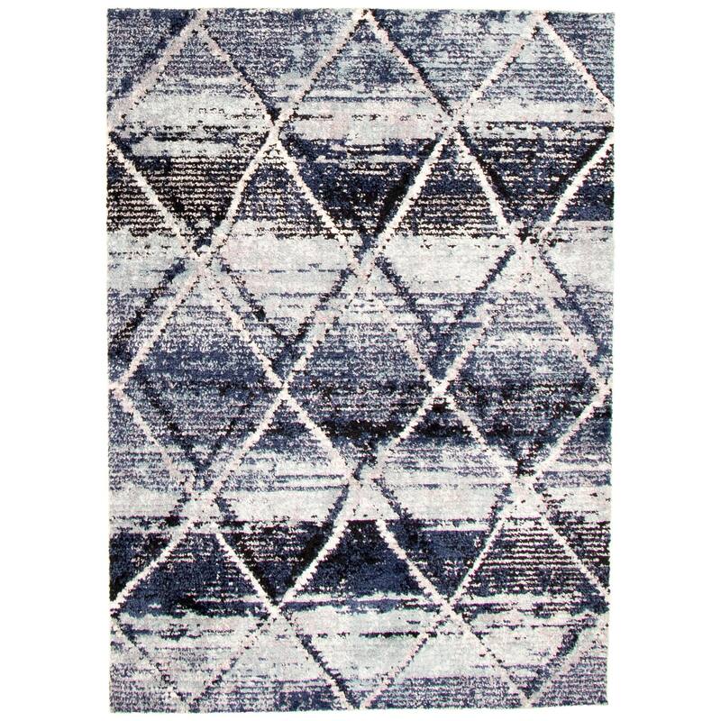ECARPETGALLERY Morocco Abstract Moroccan Rug - 5'3" x 7'3" - Blue