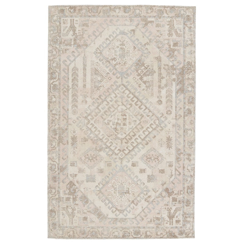 Birkett Handmade Medallion Area Rug - 8'X10' - Light Brown/Light Pink - Rectangle