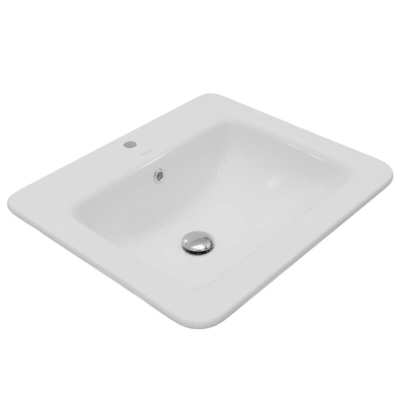 Karran Valera 21" Rectangular Top Mount Vitreous China Bathroom Sink in White