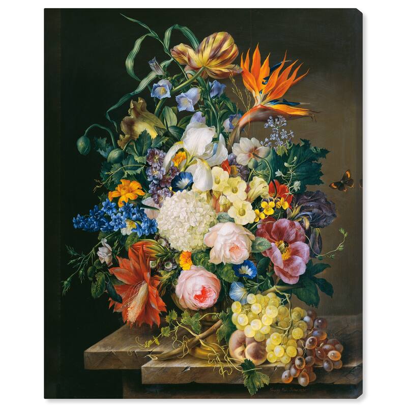 Wynwood Studio Canvas Floral and Botanical Franz Xaver Petter - Blumenstuck White and Traditional Wall Art Canvas Print
