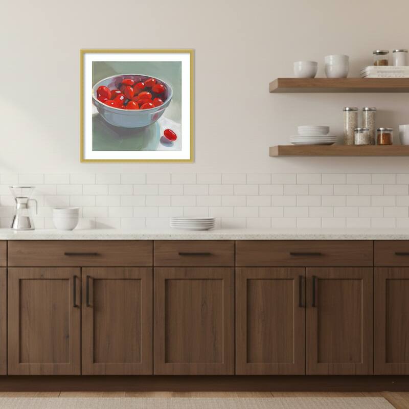 Cherry Tomatoes by Jenny Westenhofer Wood Framed Wall Art Print