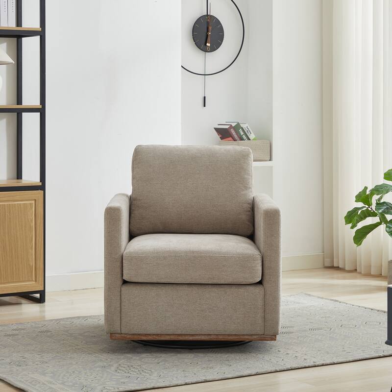 Chenille Swivel Accent Chair (Square Design)