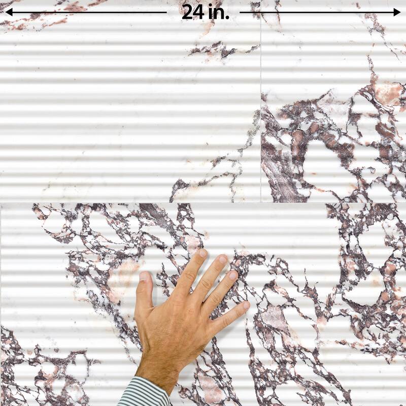 Merola Tile Touche Pleated Deco Rubis 11-3/4" x 23-1/2" Porcelain Floor and Wall Tile