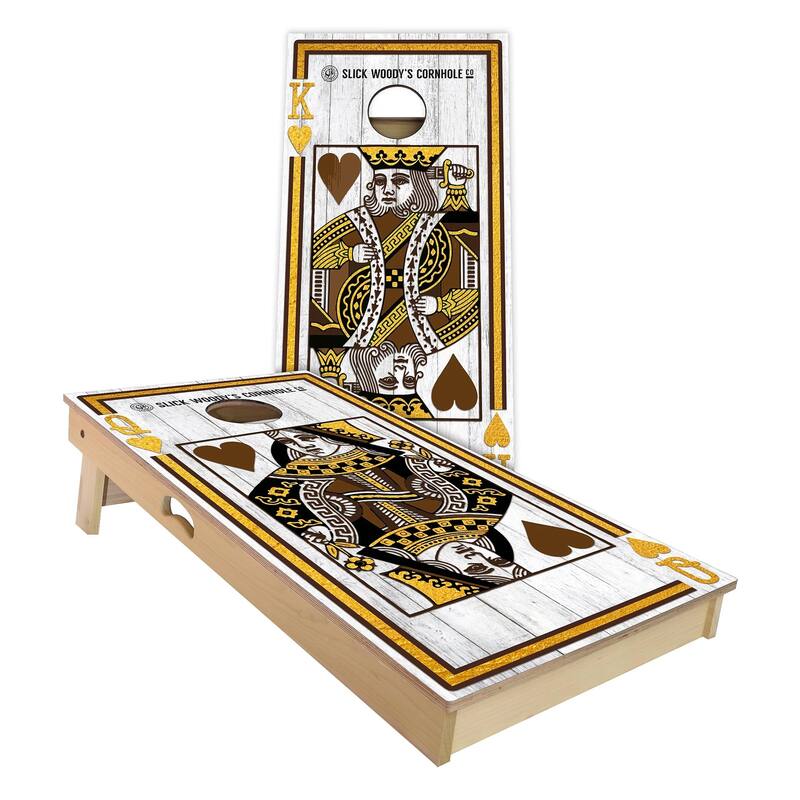 King of Cards Outdoor Cornhole Board Set - Backyard 2x4 - Include Hole Lights