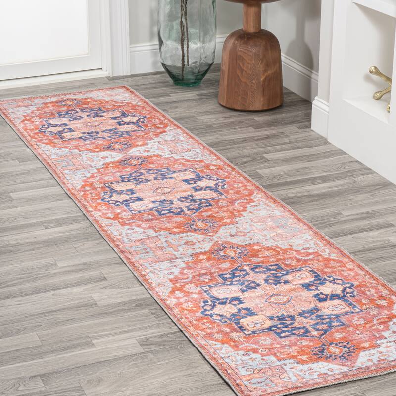 JONATHAN Y Marrakesh Ornate Medallion Machine Washable Area Rug