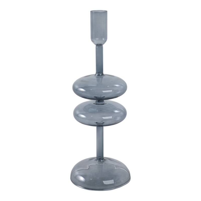 Modern Glass Retro Bubble Pillar and Taper Candle Holder Sleek Design