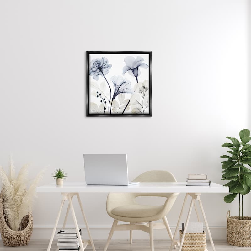 Stupell Sophisticated Minimal Flowers Framed Floater Canvas Wall Art Design By Albert Koetsier