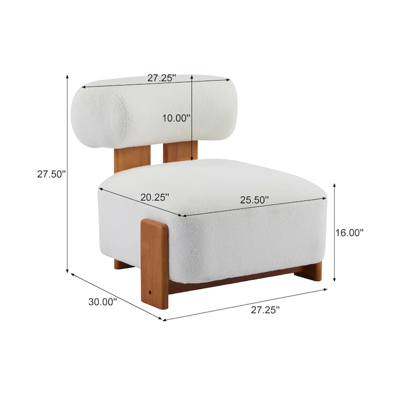 Side Chair Office Chair Coffee Chair Natural Beige Armless Chair Vanity Chair Dressing Chair with Wood Legs