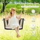 preview thumbnail 6 of 5, Single Person Hanging Seat with Woven Rattan Backrest for Backyard - 30.5" x 24.5" x 15"