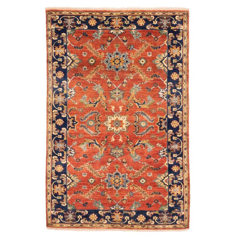 ECARPETGALLERY Hand-knotted Jules Sultane Dark Copper Wool Rug - 4'0 x 6'3