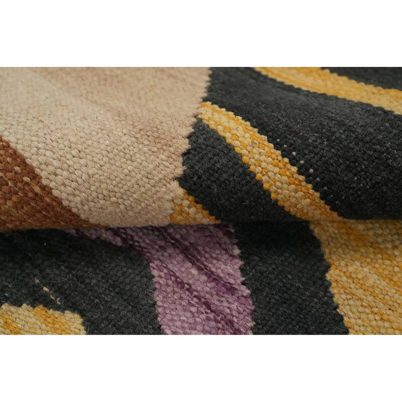 Hand Woven Oriental 100% Wool Carpet Southwestern Tribal Purples Kilim Area Rug - 8' 1'' X 6' 0''