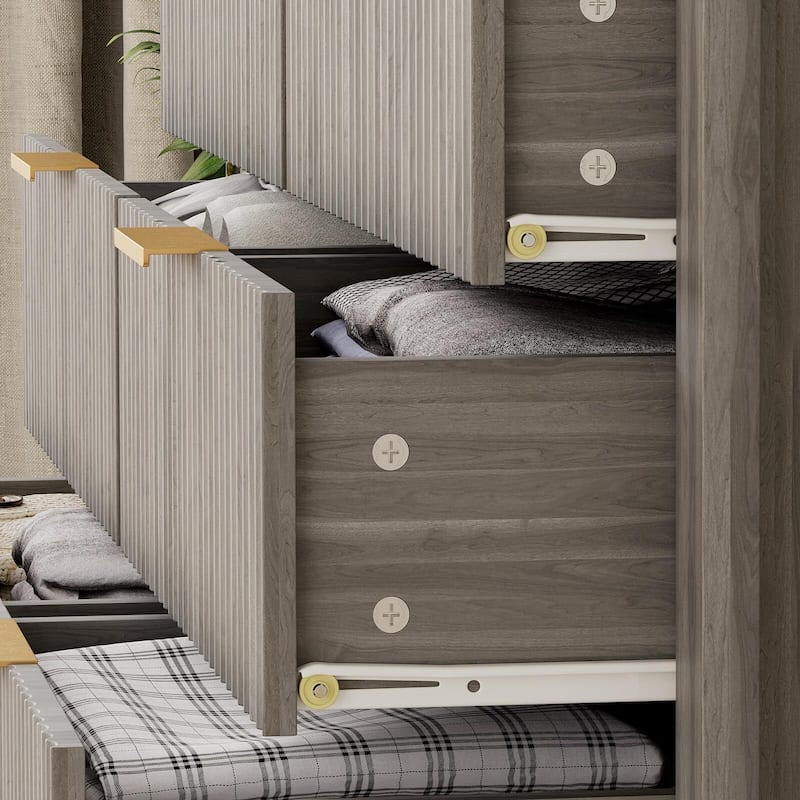 6 Drawer Dresser for Bedroom, Farmhouse Chest of Drawers