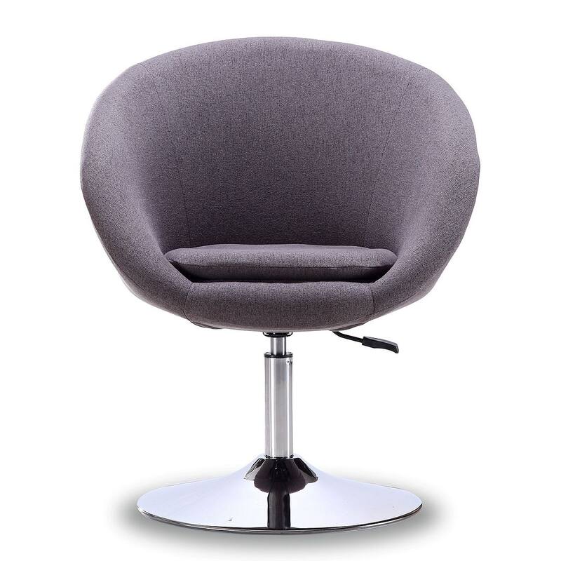 Manhattan Comfort Hopper Chrome Faux Leather Adjustable Height Chair (Set of 2)