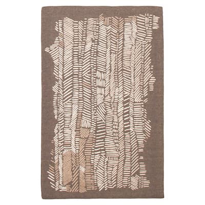ECARPETGALLERY Hand-knotted Tangier Dark Brown Wool Rug - 5'2 x 7'11