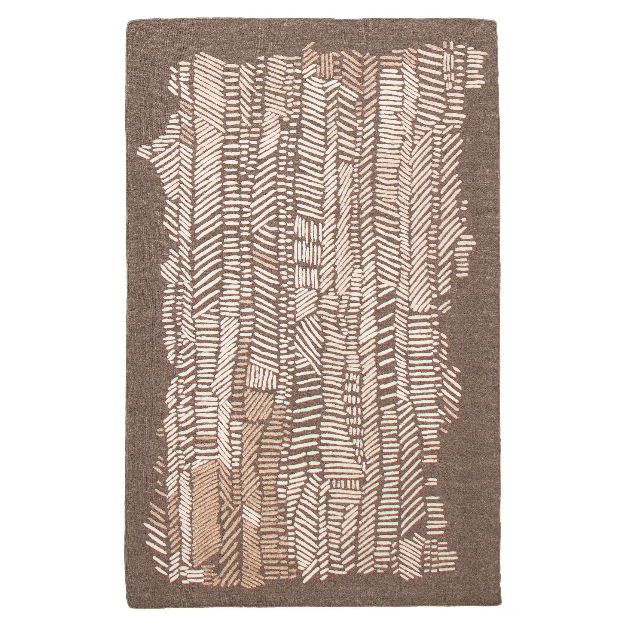 ECARPETGALLERY Hand-knotted Tangier Dark Brown Wool Rug - 5'2 x 7'11