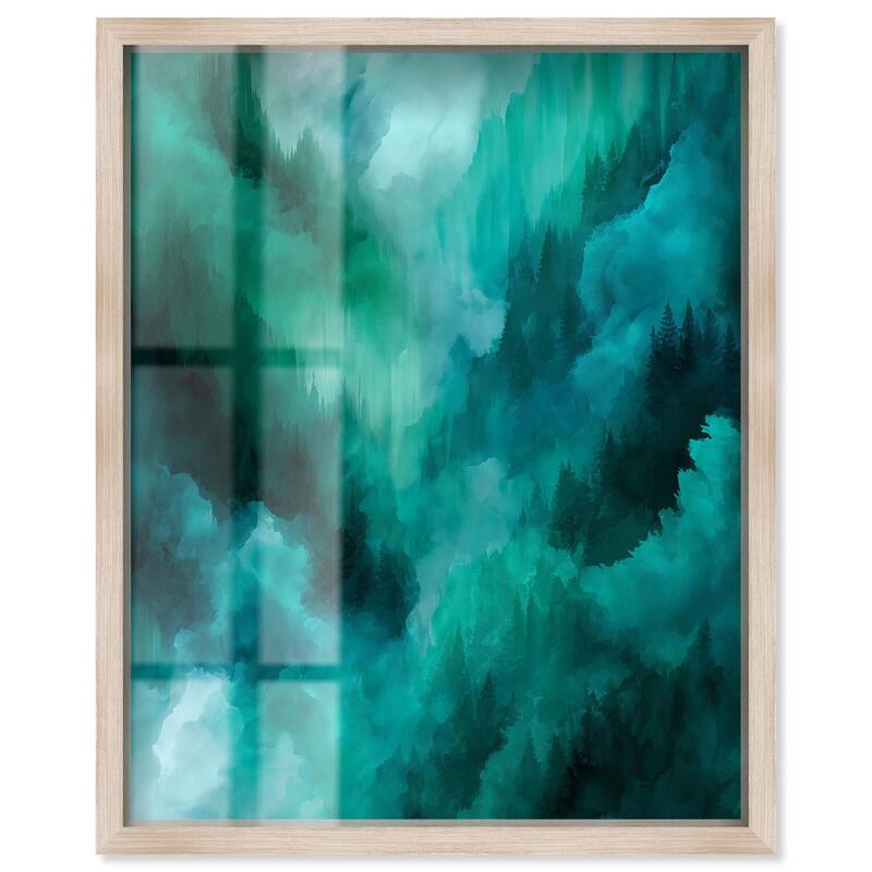 Textured Teal II Shadowbox by Art Remedy - Natural - 36" x 45"