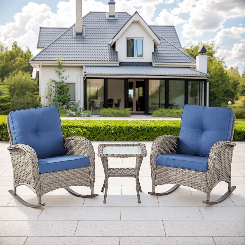 Gymojoy Outdoor Rocking Chairs Set of 2 Patio Furniture Sets