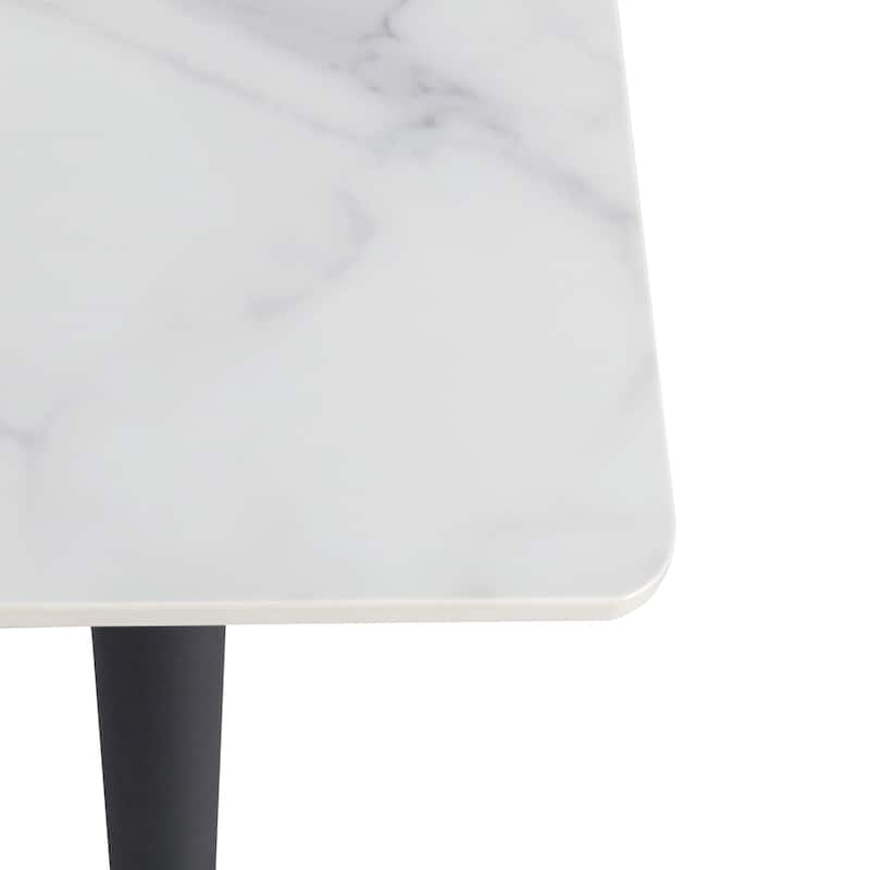 31.5" Square Artificial Marble Top Kitchen Dining Table