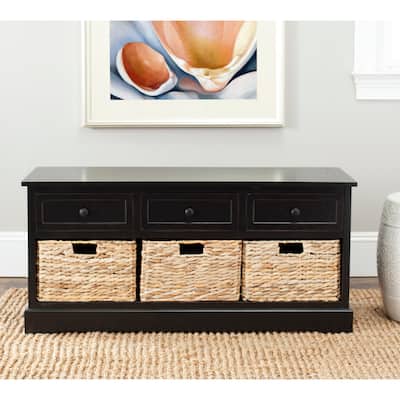 SAFAVIEH Damien Black 3-drawer Storage Unit - 42.1" x 15.4" x 19.7"