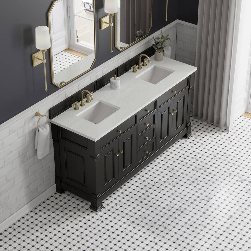 Brookfield 72" Double Vanity, Black Onyx
