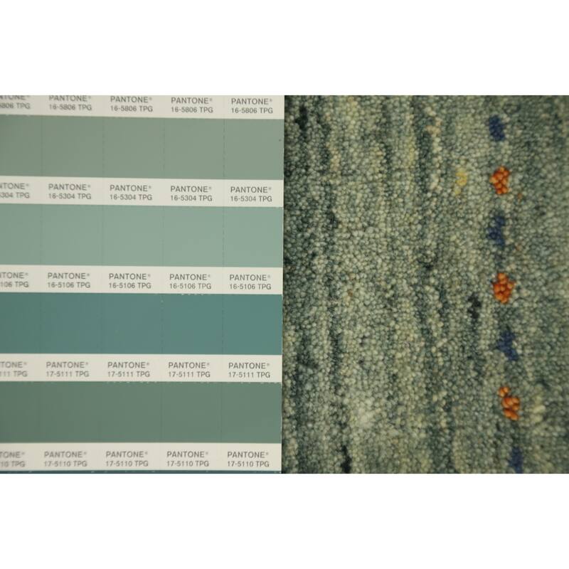 Hand Knotted Oriental 100% Wool Carpet Tribal Animal Pictorial Green Gabbeh Area Rug - 9' 0'' X 9' 1''