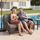 preview thumbnail 3 of 18, Outdoor Rattan Loveseat – Traditional 2‑Seater Patio Chair 5.5″ Olefin Cushions
