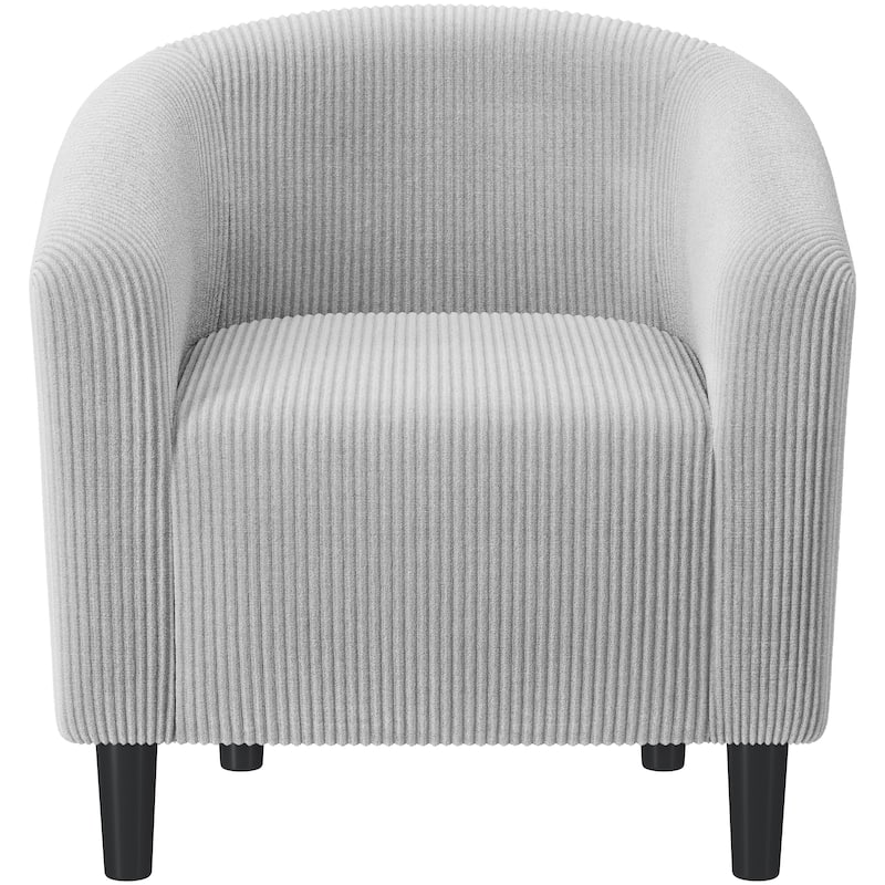 Yaheetech Upholstered Corduroy Fabric Accent Chair Barrel Chair