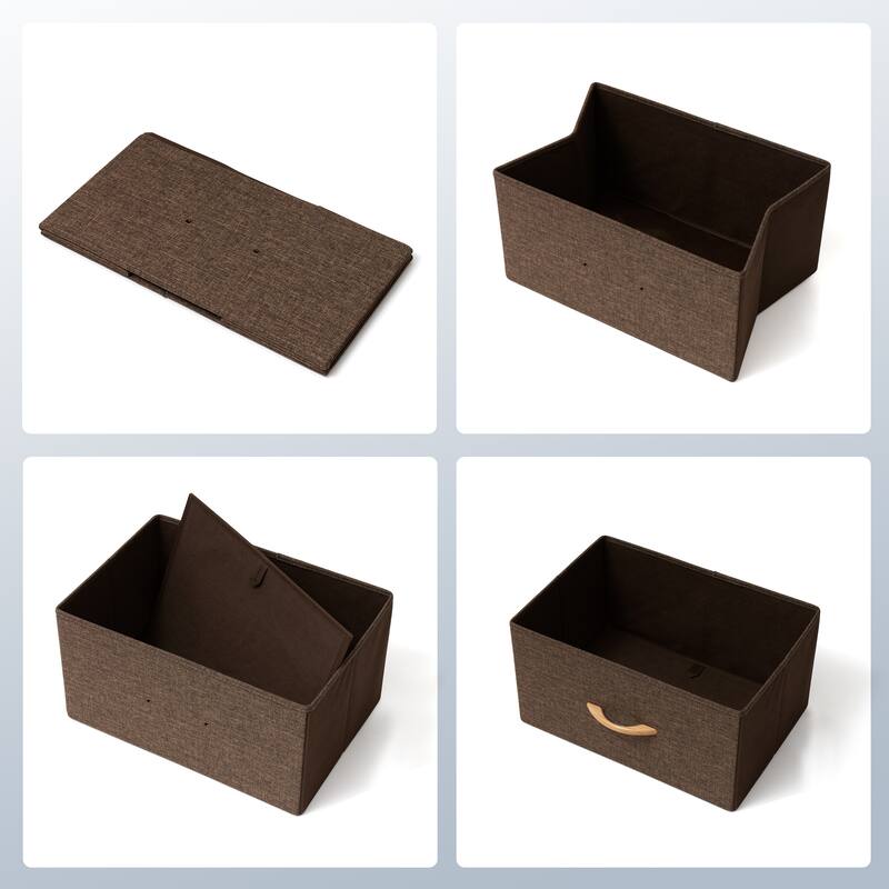Foldable Drawer Fabric Storage Cubes Organizer Set Drawers of Closet Dresser Chest - Set of 2
