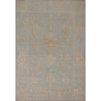 Vegetable Dye Oushak Turkish Rug Handmade Oriental Wool Carpet - 5'0"x 6'11"