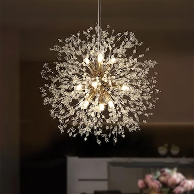 9 - Light Modern Metal Sputnik Pendant with Crystal Chandelier