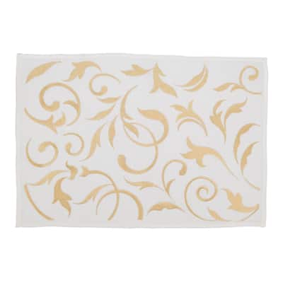 Intricate Embroidered Leaves Placemat (Set of 4)