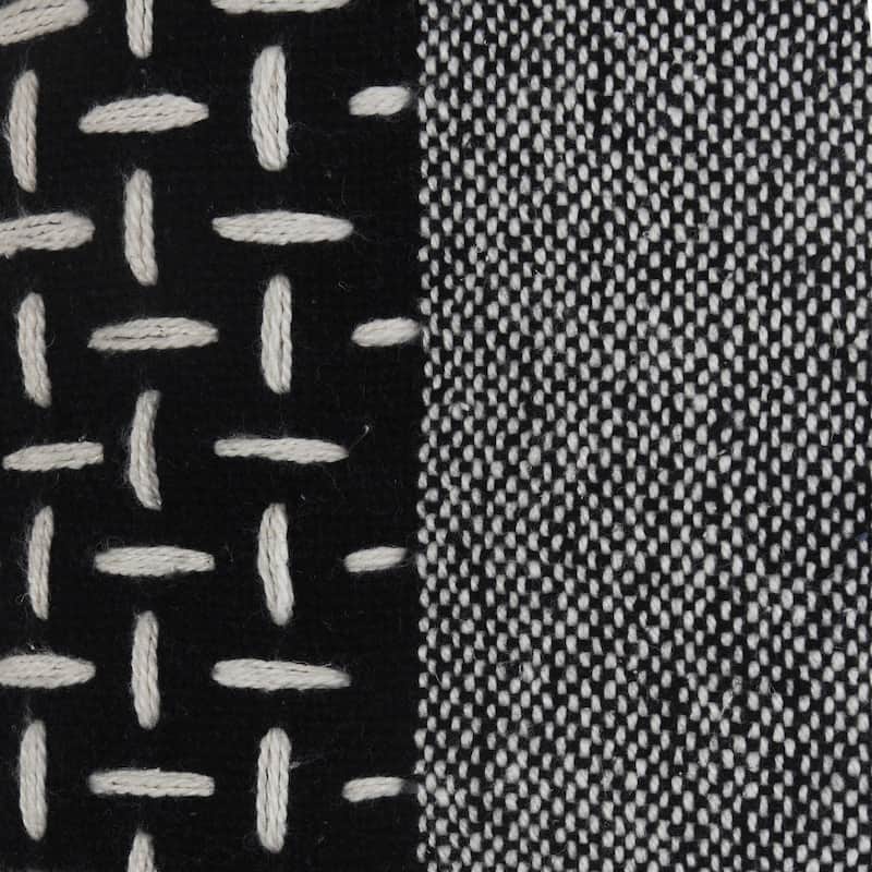 HomeRoots 20" X 20" Black And White 100% Cotton Geometric Zippered Pillow