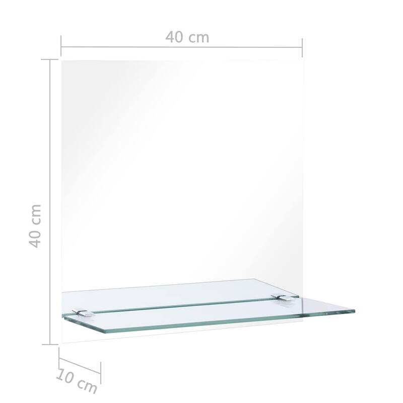 vidaXL Wall Mirror with Shelf Decoration Make Up Cosmetic Mirror Tempered Glass